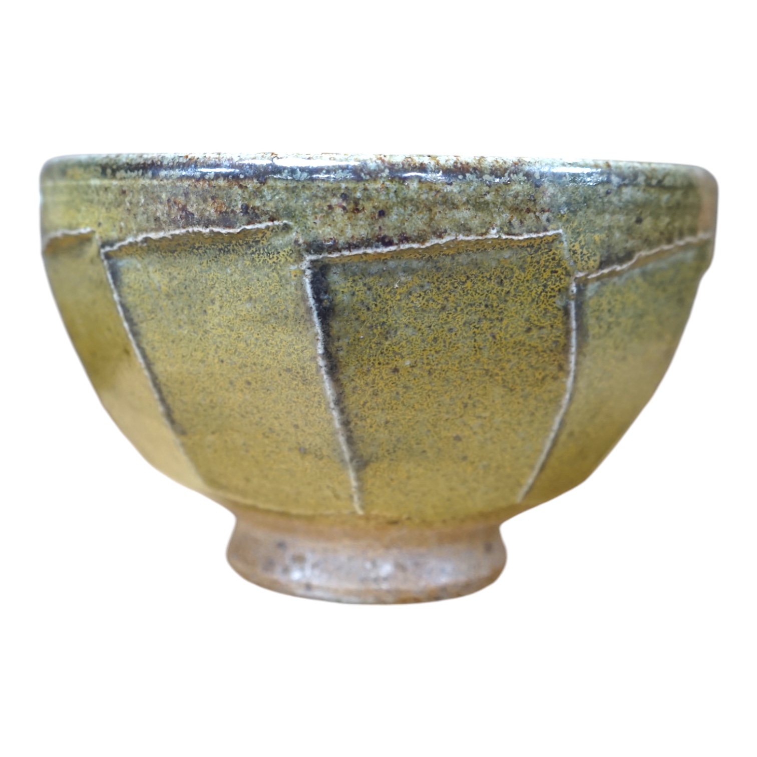 Richard Batterham (1936-2021), a Stoneware studio pottery bowl, cut-sided, unmarked, 15cm in diameter. Condition - good